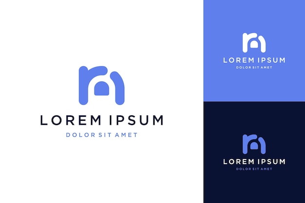 Moderne designlogos oder monogramme oder rn-initialen mit fingern