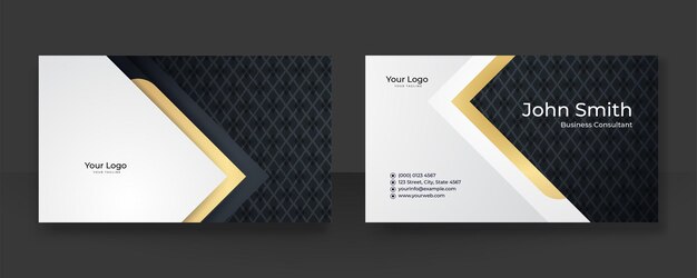 Moderne Designvorlage für Visitenkarten in Schwarz und Gold