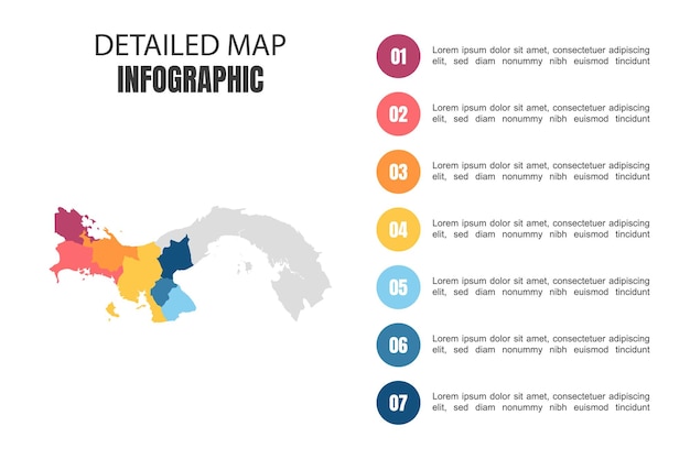 Moderne detaillierte karte infografik von panama