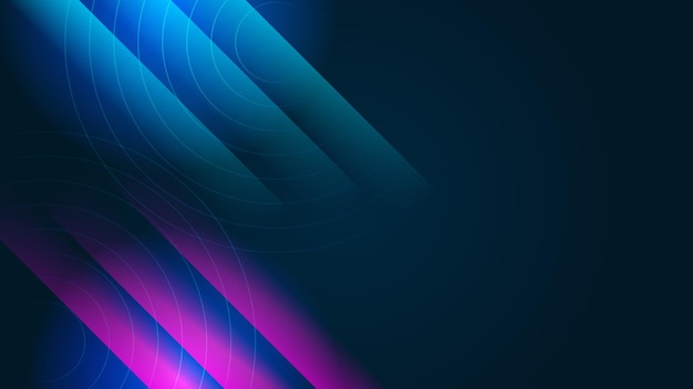 Moderne digitale geschäftstechnologie blauer und lila abstrakter designhintergrund mit geschwindigkeitslichtern linien streifen punkte partikel netz und wellen datenlinien