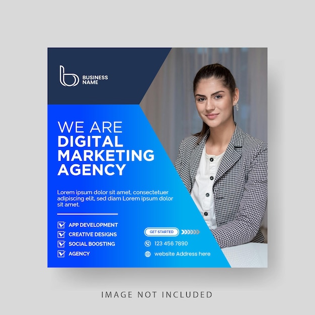 Moderne digitale Marketingagentur soziale Medien-Post für Unternehmen