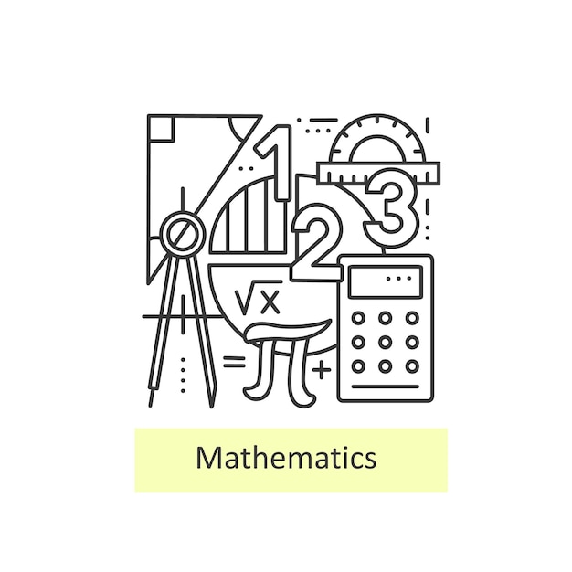 Moderne dünne linienikonen der mathematik