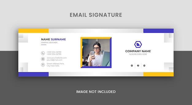Vektor moderne e-mail-signaturvorlage oder e-mail-fußzeile und social-cover-design