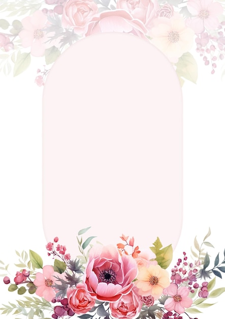 Moderne Einladungsvorlage mit rosa Hintergrund mit Blumen und Blumen