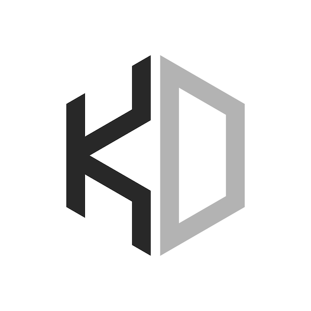 Moderne einzigartige Hexagon-Buchstaben-KD-Logo-Design-Vorlage Elegantes ursprüngliches KD-Letter-Logokonzept