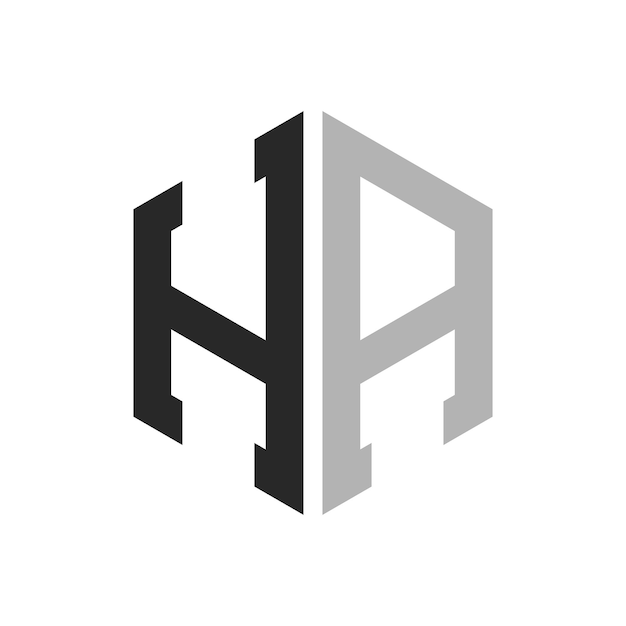 Moderne einzigartige Hexagon-Letter-HA-Logo-Design-Vorlage Elegantes ursprüngliches HA-Letters Logo-Konzept