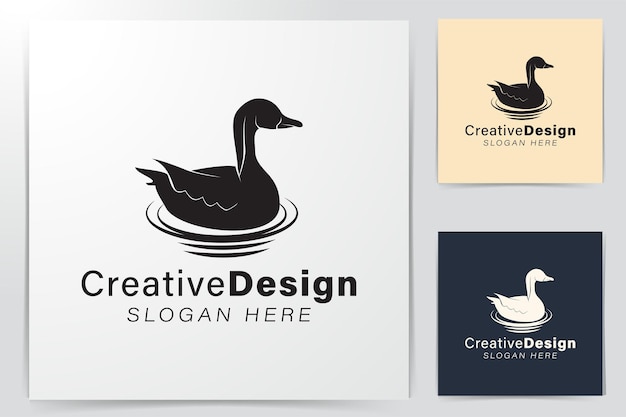 Moderne enten- / schwan-logo-ideen. inspiration-logo-design. vorlage-vektor-illustration. isoliert auf weißem hintergrund