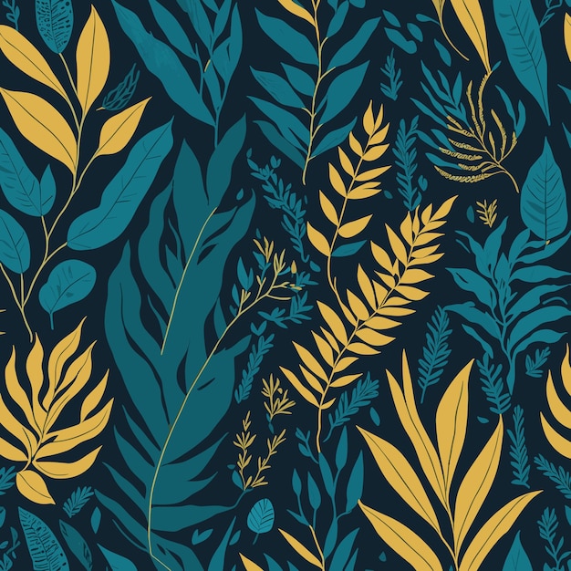 Moderne exotische dschungelpflanzen illustrationsmuster kreative collage zeitgenössische blumige nahtlose patt