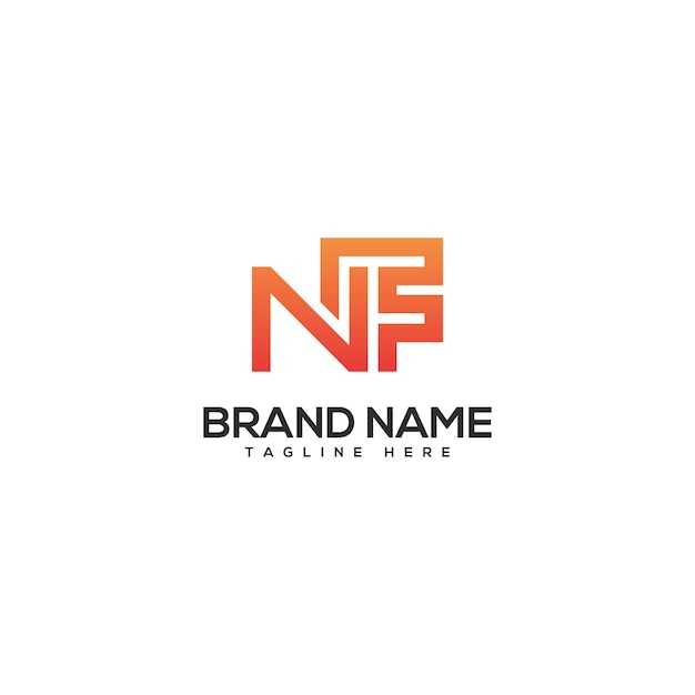 Moderne farbenfrohe Buchstaben NF FN Logo Design Vektor Vorlage Initialen Geschäftslogo