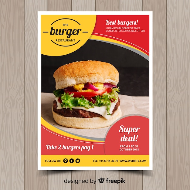 Moderne Fast-Food-Restaurant Flyer Vorlage