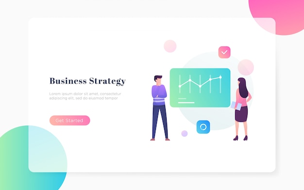 moderne flache Business-Strategie Landing-Page-Illustration