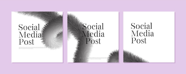 Moderne, flauschige kurve für social-media-beitragsvorlage. abstraktes, farbenfrohes bannerdesign. coole 3d-formen