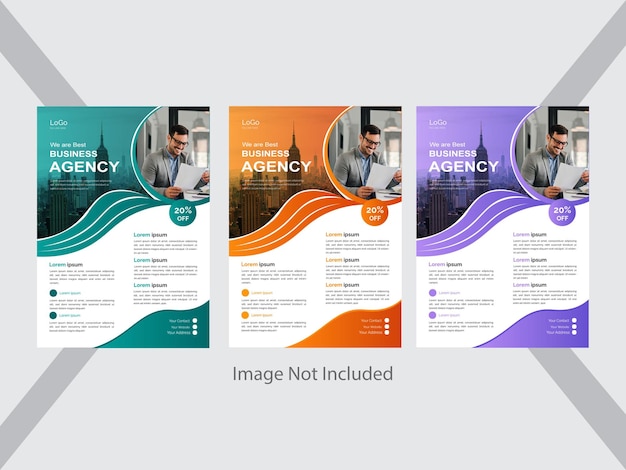 Moderne Flyer-Designvorlage mit 3 Farben