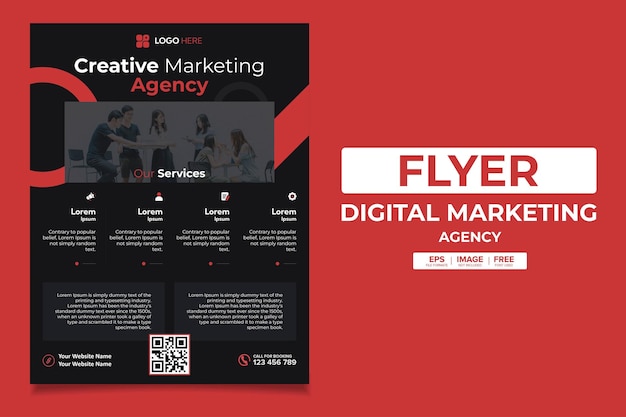 Moderne Flyer-Vorlage für eine Agentur für digitales Marketing