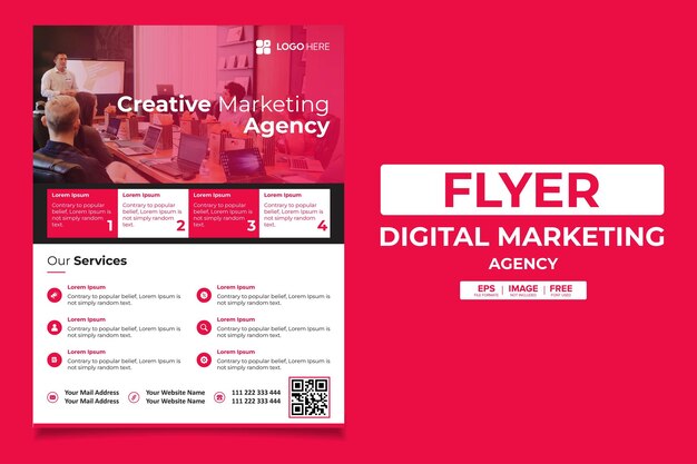 Moderne flyer-vorlage für eine agentur für digitales marketing