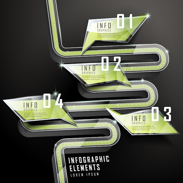 Moderne glänzende Sprechblase Infografik-Elemente-Vorlage
