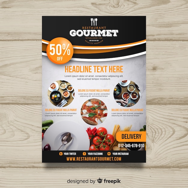 Moderne gourmet-restaurant flyer vorlage