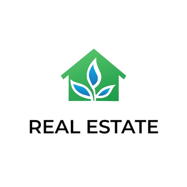 Moderne Gradientfarbe Immobiliengebäude Haus Logo Design