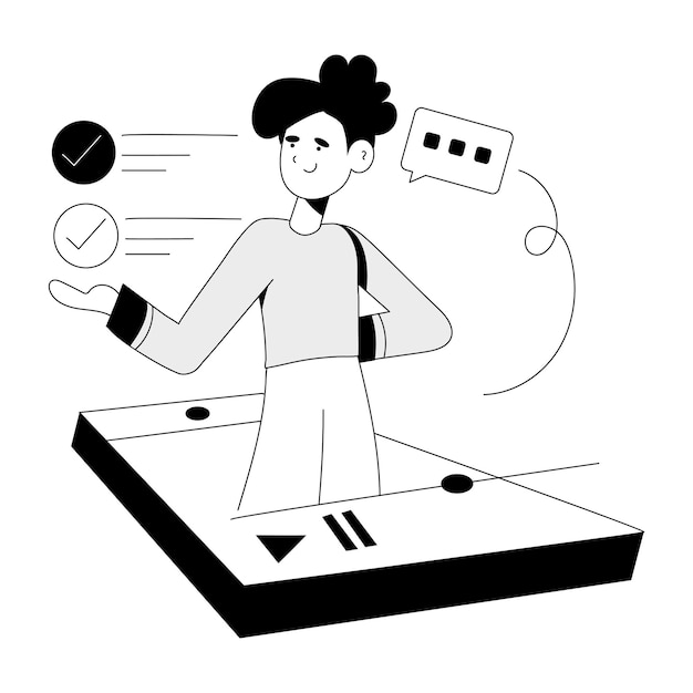 Moderne handgezeichnete Illustration für digitale Umfragen
