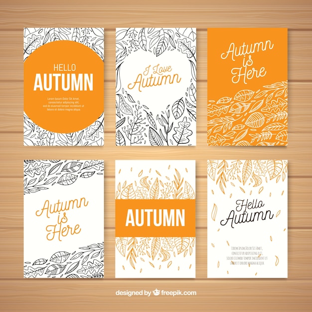 Moderne Herbstkartensammlung
