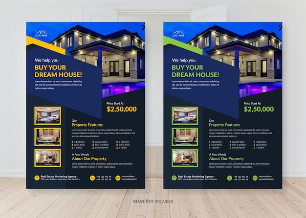 Moderne immobilien-flyer-vorlage