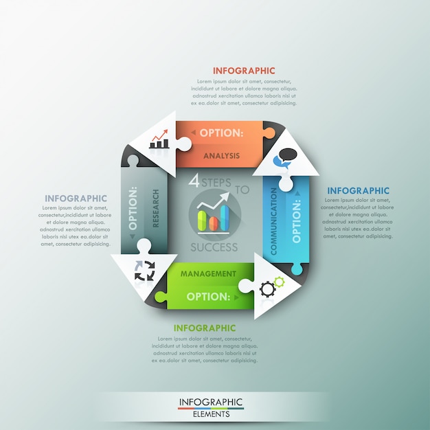 Moderne infografik-optionen banner mit pfeilen