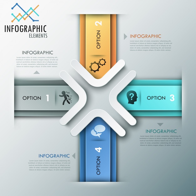 Moderne infografik-optionen banner mit pfeilen