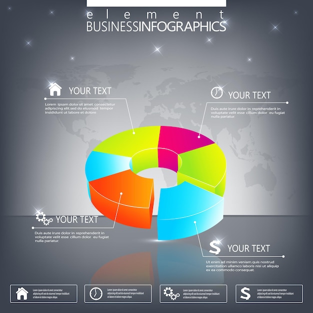 Moderne infografik-vorlage. kann für workflow-layout, diagramm, diagramm, nummernoptionen und webdesign verwendet werden.