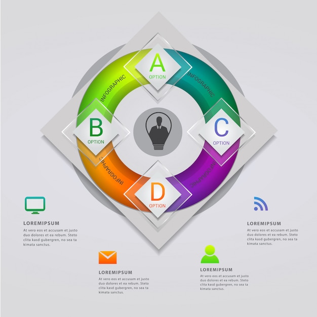 Vektor moderne infografik-vorlage mit vier optionen