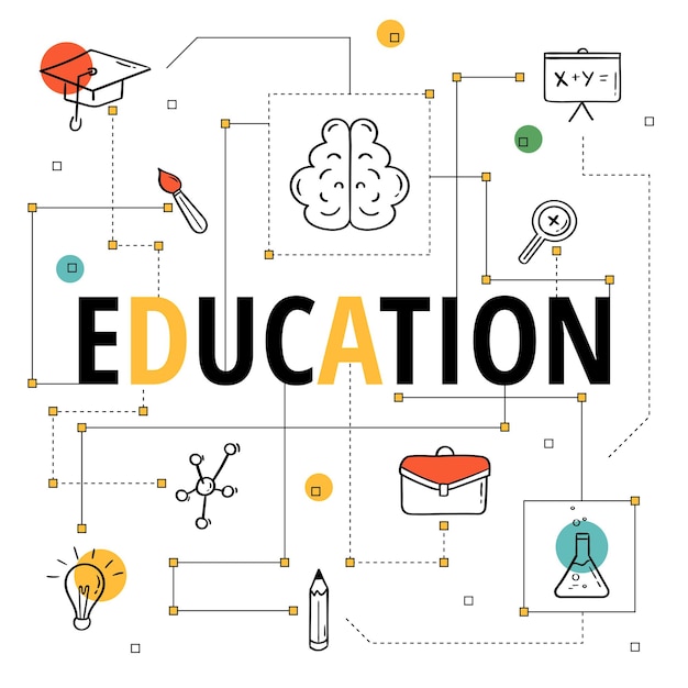 moderne Infografiken, Ikonen der Bildung
