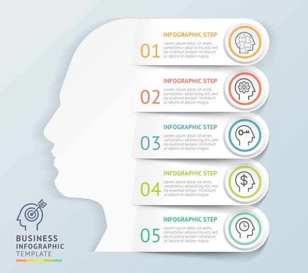 Moderne infografiken kopf design vorlage