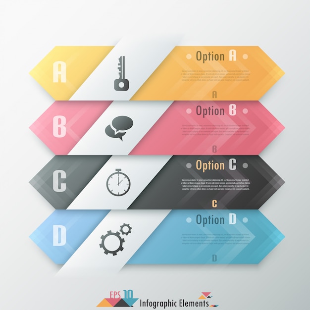 Moderne infografiken optionen banner mit pfeilen