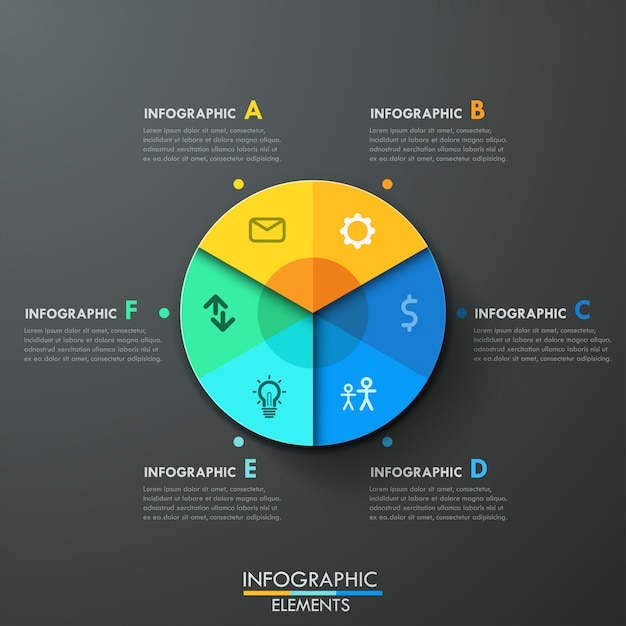 Moderne infografiken papier kreisdiagramm vorlage