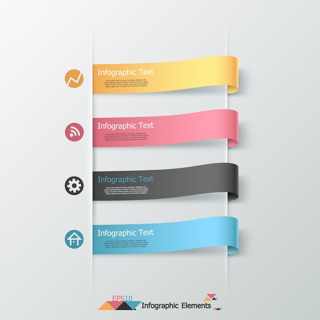 Moderne Infografiken Papierbänder