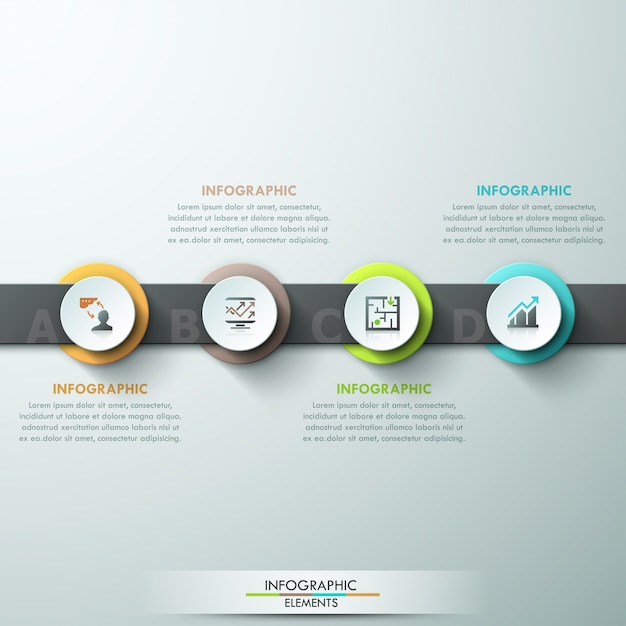 Moderne infografiken prozessvorlage