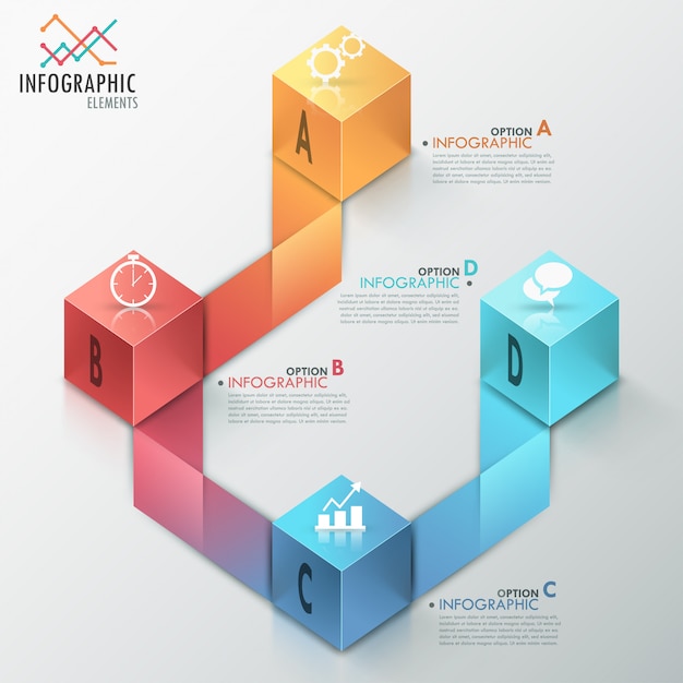 Moderne infografiken prozessvorlage