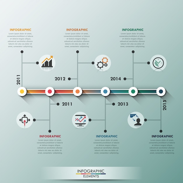 Moderne infografische lineare Zeitleiste