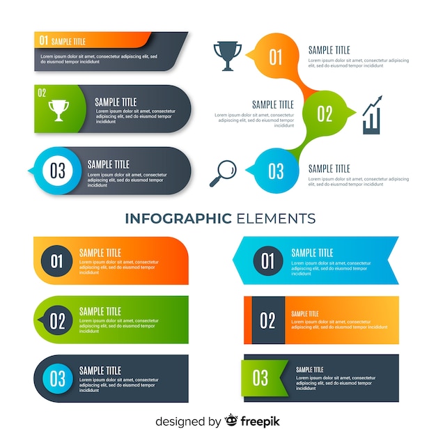 Moderne infographic Elementsammlung mit Steigungart