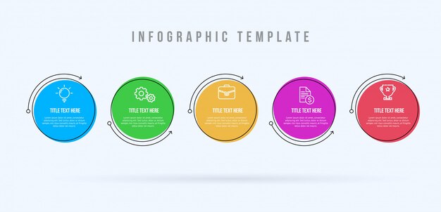 Moderne infographic schablone 5 opotions oder schritte