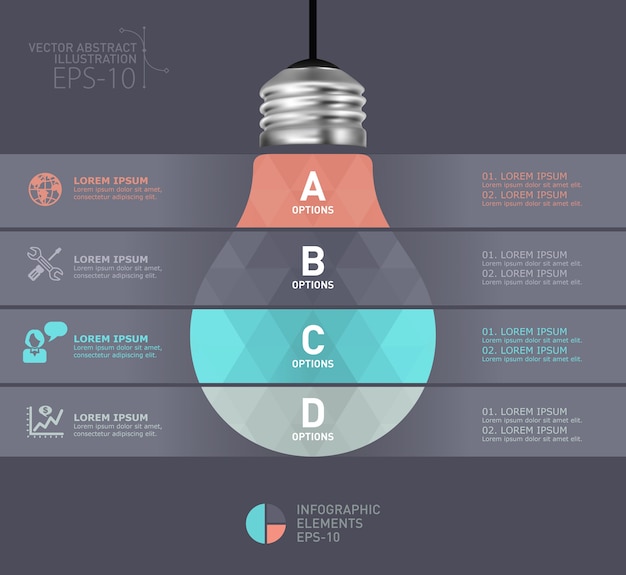 Moderne infographic schablone der glühlampe