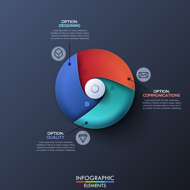 Moderne infographic schablone mit geteiltem kreis