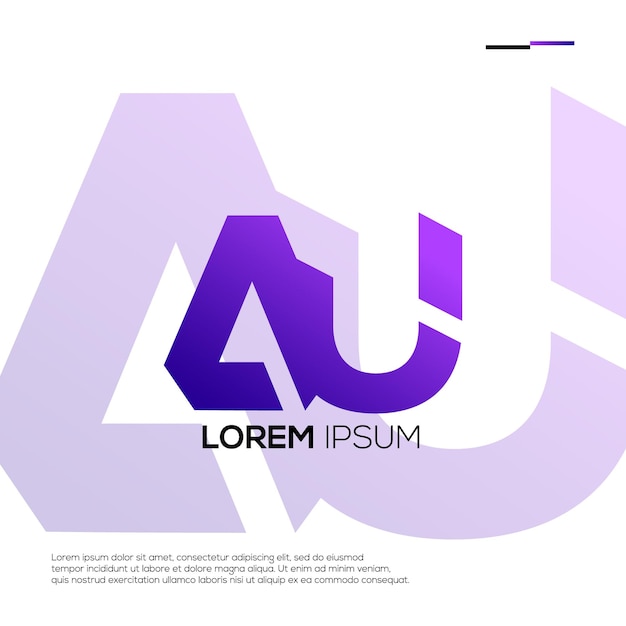 Moderne initialen au-logo-design-ideen