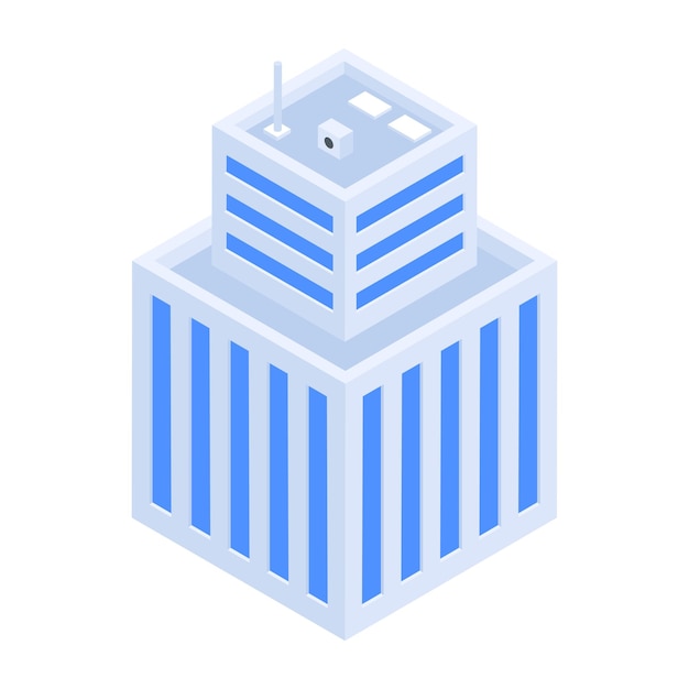 Moderne isometrische Symbole für Unternehmensgebäude