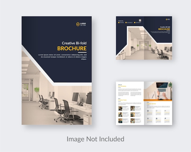 Moderne kreative bifold-broschüren-designvorlage premium vector