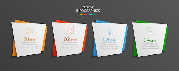 Moderne kreative vektor-infografik-vorlage mit 4 schritten