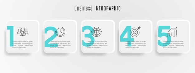 Moderne Kreiszeitachse Infografik Vorlage 5 Schritte