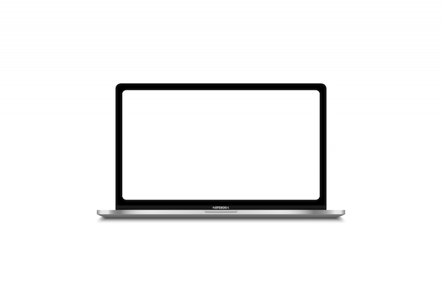 Vektor moderne laptop-computer lokalisiert auf weißer schablone für inhalt