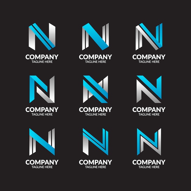 Moderne letter n-logo-sammlung