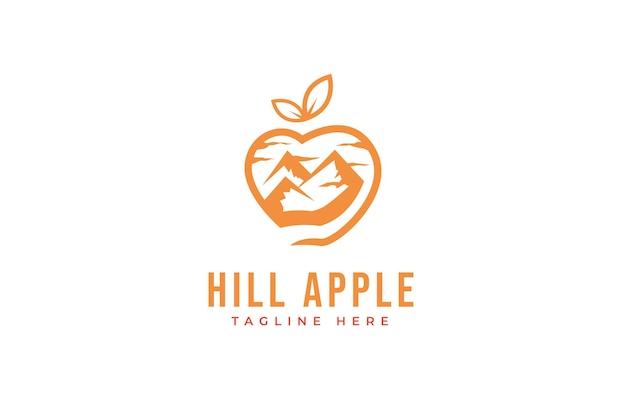 Moderne logo-vorlage von hill apple