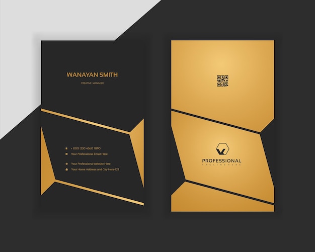 Moderne Luxriou-Klammer goldene Farbe und schwarze Farbe stilvolle Visitenkarten-Design-Vorlage